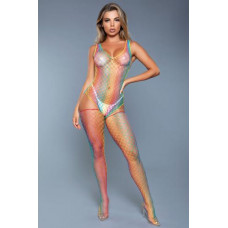 Sweet Revenge Visnet Body Met Kousen - Regenboog