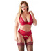 3 delige BH-Set Met Kwart Cups - Rood