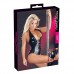 Wetlook Body Met Netstof- Zwart