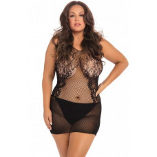 Netstof Jurkje Fantasy Plus Size - Zwart