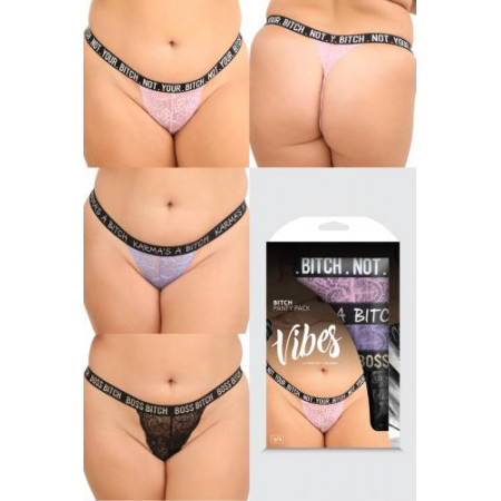 Bitch 3-Pack Strings - Curvy