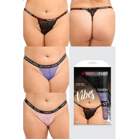 F*CK 3-Pack Strings - Curvy