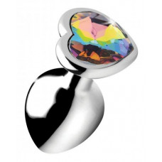 Rainbow Heart Buttplug - Middel