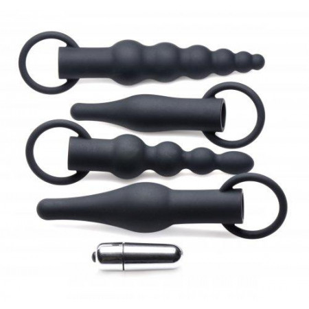 4-Delige Anaal Plug Set Met Bullet Vibrator