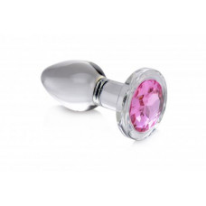 Pink Gem Anaalplug Van Glas Met Steentje - Large