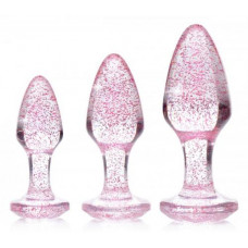 Glitter Gem Anaalplug Set - Roze