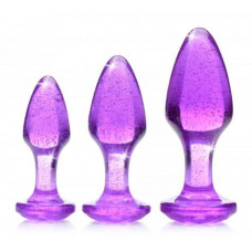 Glitter Gem Anaalplug Set - Paars