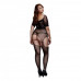 Baci - Jarretel Visnet Catsuit Met Mouwtjes - Curvy