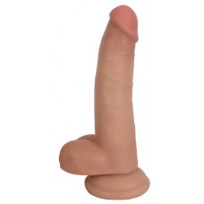 Realistische Dildo Met Balzak 21 CM - Beige