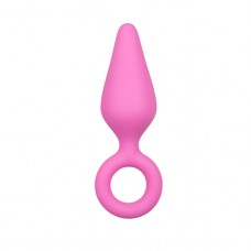 Roze Buttplug Met Trekring - Medium