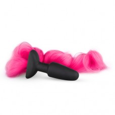 Siliconen Buttplug Met Staart - Roze