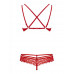 2-Delige Kanten BH Set - Rood