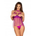 Delishya Babydoll Met Open Cups - Paars