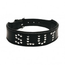 Lederen Halsband Met 'Slut' Studs Design